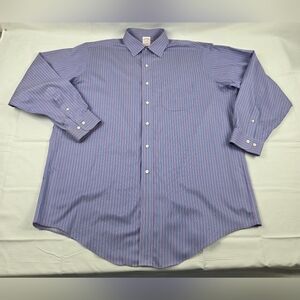 Brooks Brothers Dress Shirt Mens 17 Multicolor Long Sleeve Button Up Striped